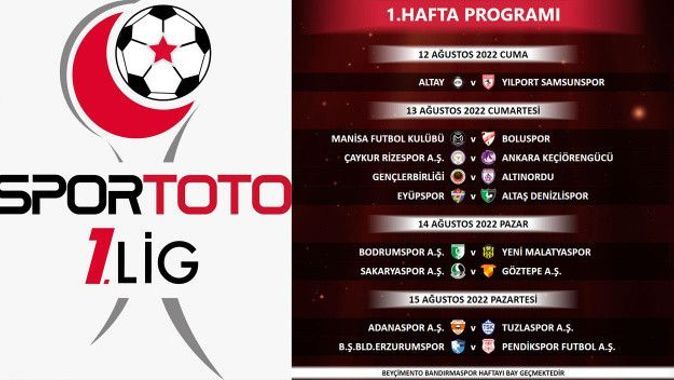 Spor Toto 1. Lig&#039;de 2022-2023 sezonu ne zaman başlıyor? İlk 8 haftanın programı açıklandı