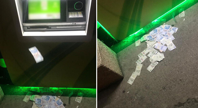 ATM para saçtı, görenler şaştı kaldı! Gerçek sonradan ortaya çıktı