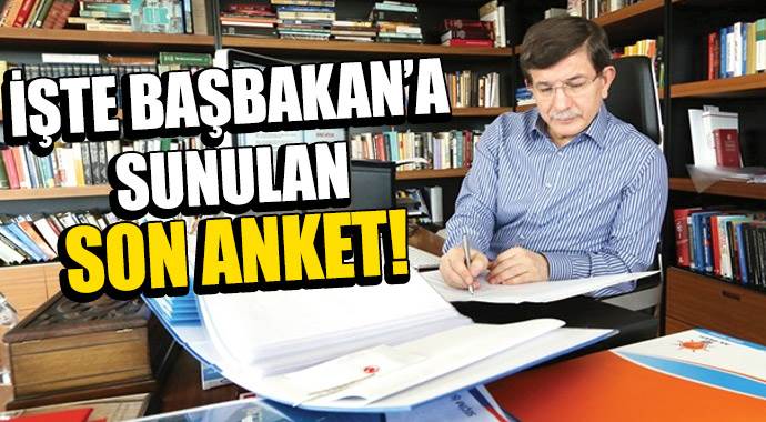 İşte Başbakan'a bugün sunulan anket İşte Başbakan'a bugün sunulan anket