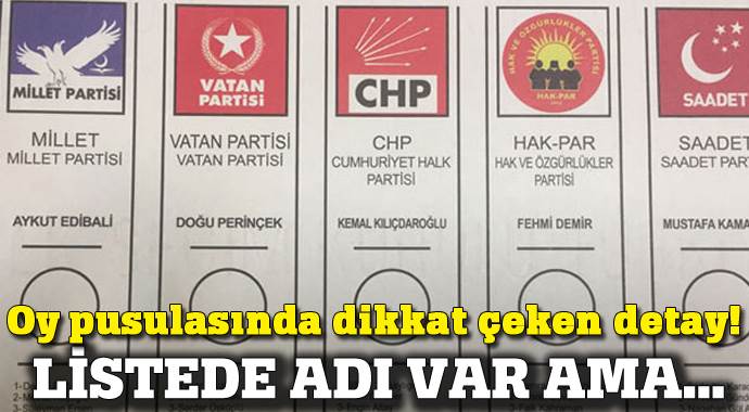 HAK-PAR Genel Başkanı Fehmi Demir'in ismi oy pusulasında HAK-PAR Genel Başkanı Fehmi Demir'in ismi oy pusulasında