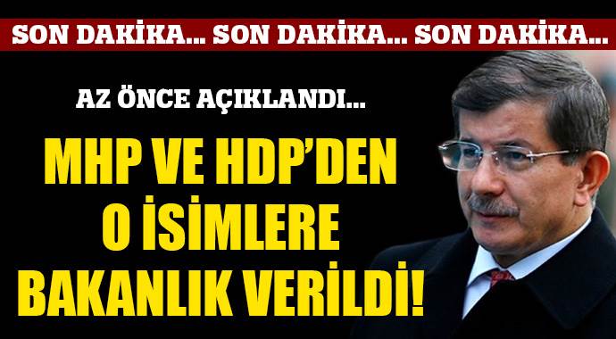 İşte MHP, HDP ve CHP'ye bakanlık teklifi götürülen isimler İşte MHP, HDP ve CHP'ye bakanlık teklifi götürülen isimler