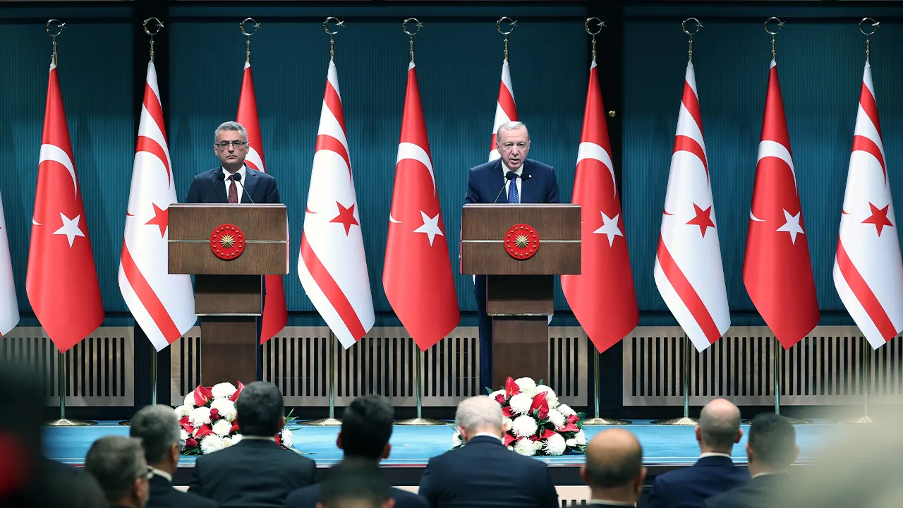 Cumhurbaşkanı Erdoğan ve KKTC Cumhurbaşkanı Erhürman ortak basın toplantısı düzenledi