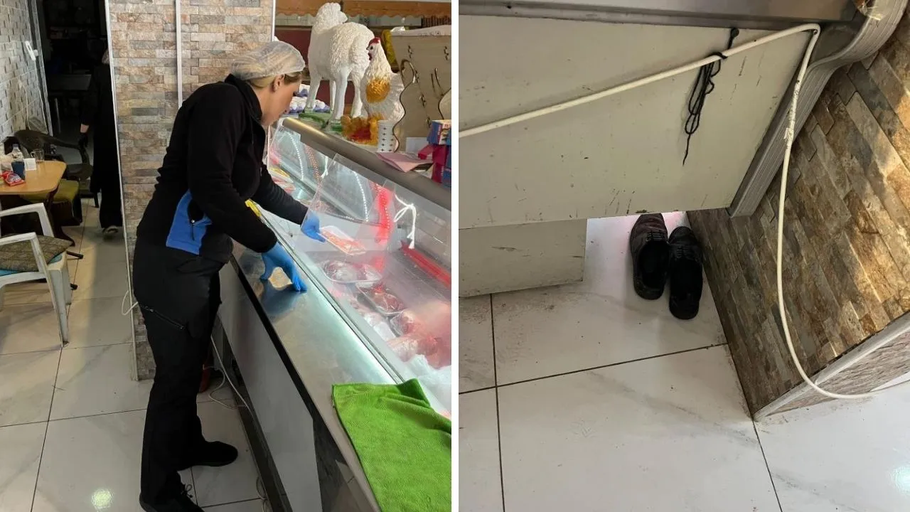 Kasabı denetleyen zabıtalar şaşkına döndü! Temizliğe dair bir şey yok