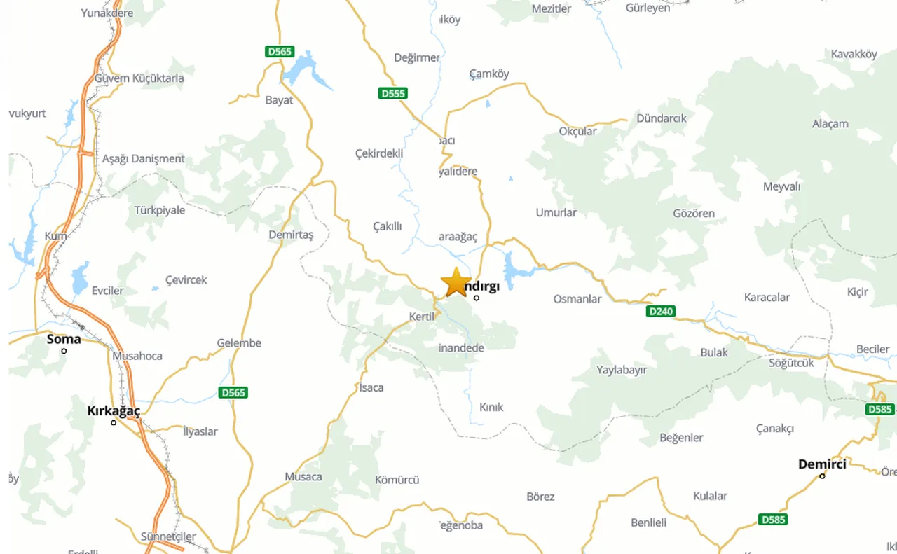 Deprem haritası grafiği (AFAD)