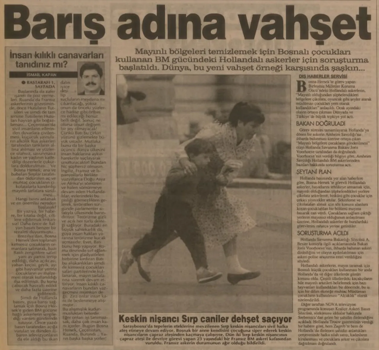 Bosna Hersek'te işlenen keskin nişancı terörü hakkında ilgili haber - Türkiye Gazetesi arşivinden