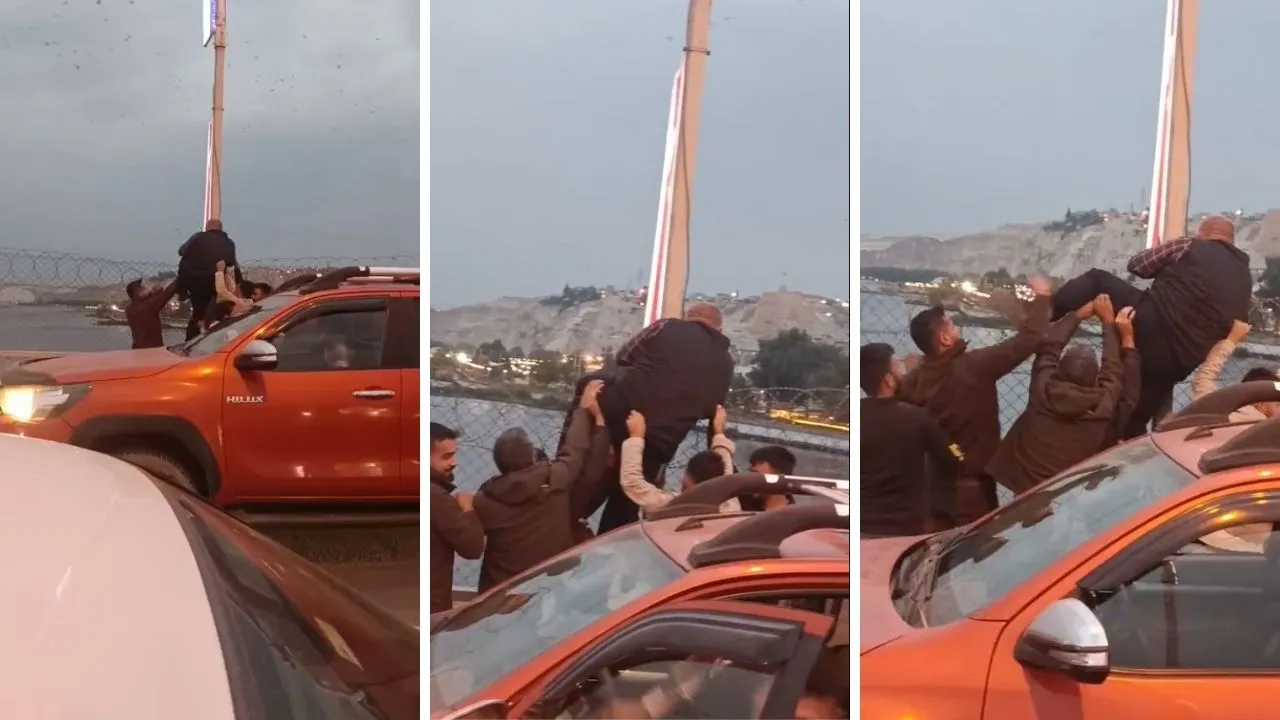 Köprüden atlamak istedi! Sürücüler zor ikna etti