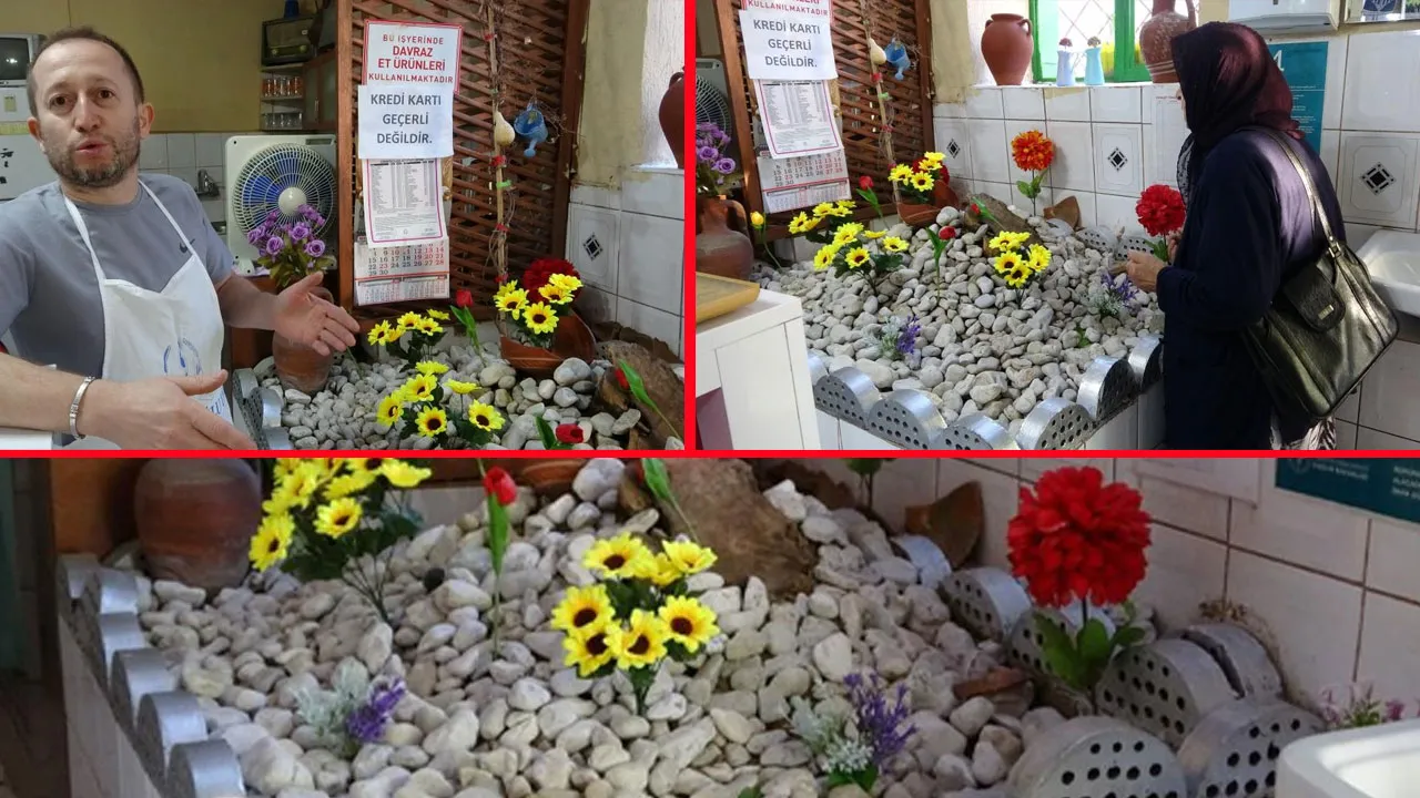 Pide salonunda gizemli mezar! Görenler önce şaşırıyor sonra dua ediyor