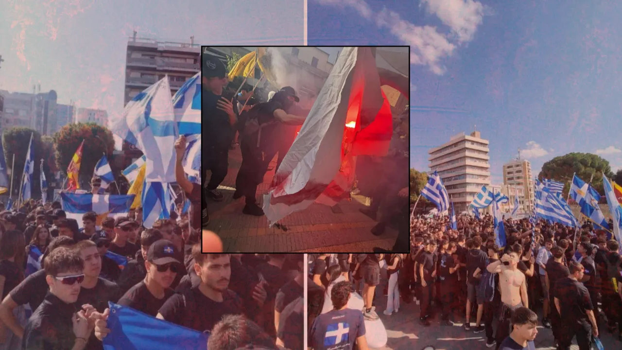 KKTC bayrağı yakan Rum gençlere sert tepki! 