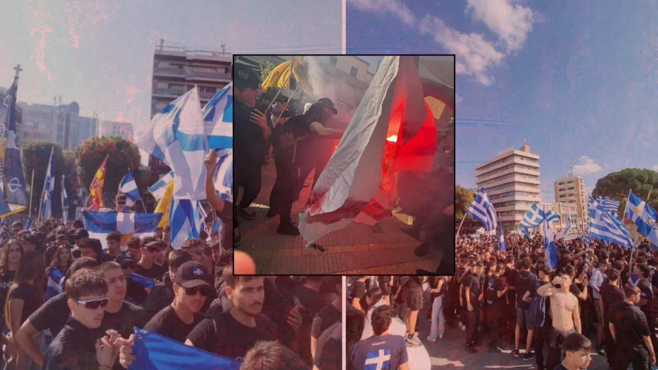 KKTC bayrağı yakan Rum gençlere sert tepki!