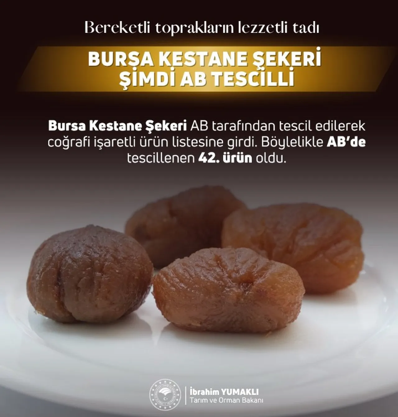 Bursa kestane şekeri ve İpsala pirinci ABden coğrafi işaret tescili aldı