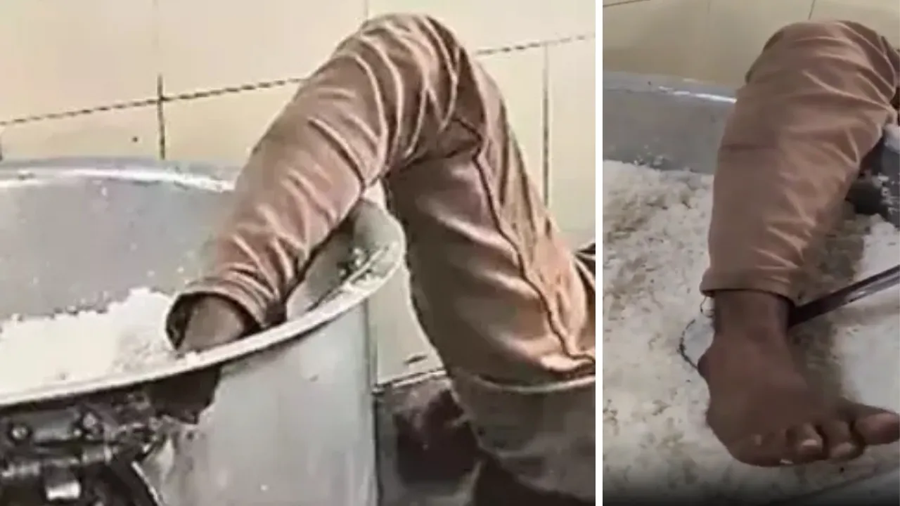 Öğrenci yurdunda skandal olay! Sarhoş bekçi kazanın içine ayağını soktu