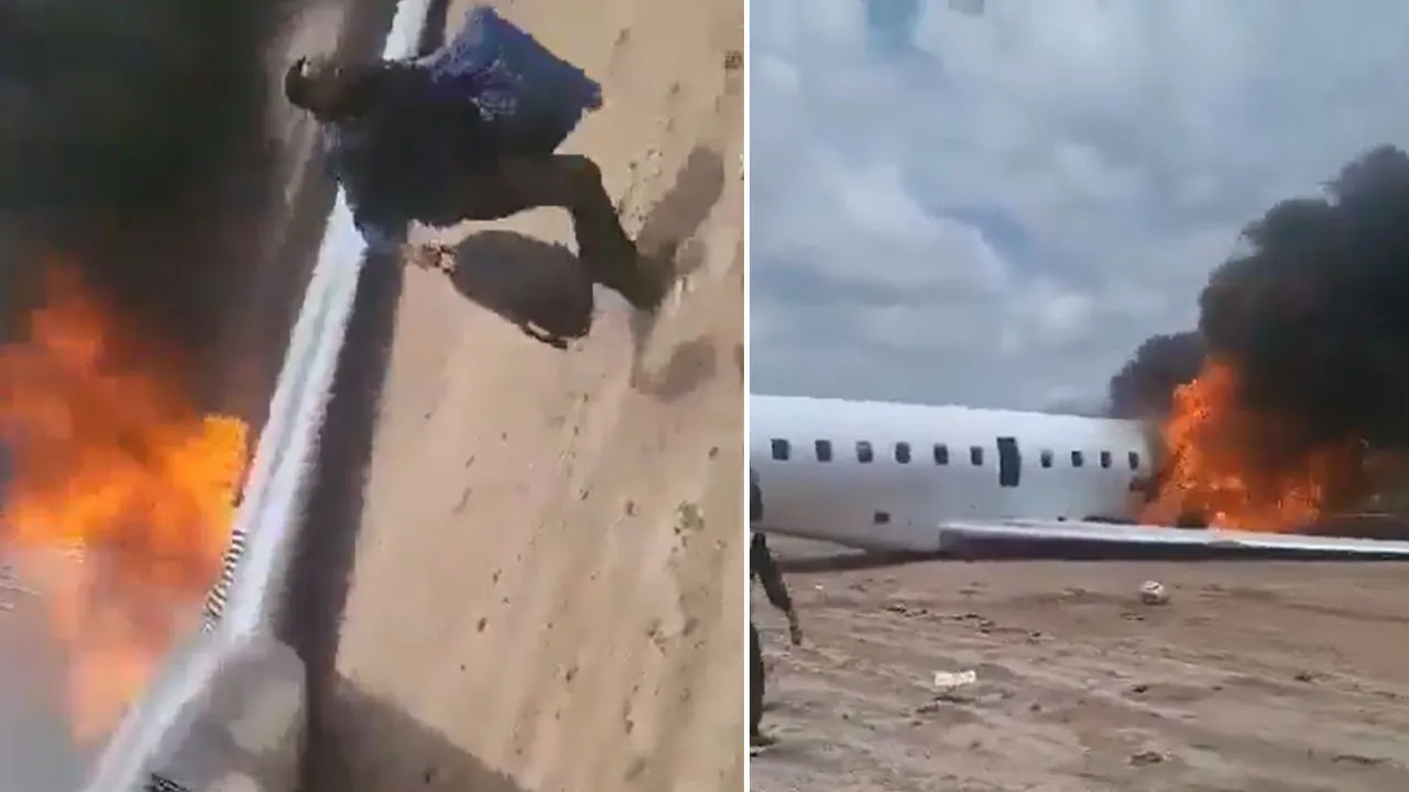 Pisten çıkan uçak alev aldı! Kongo'daki kazada Maden Bakanı da kıl payı kurtuldu 