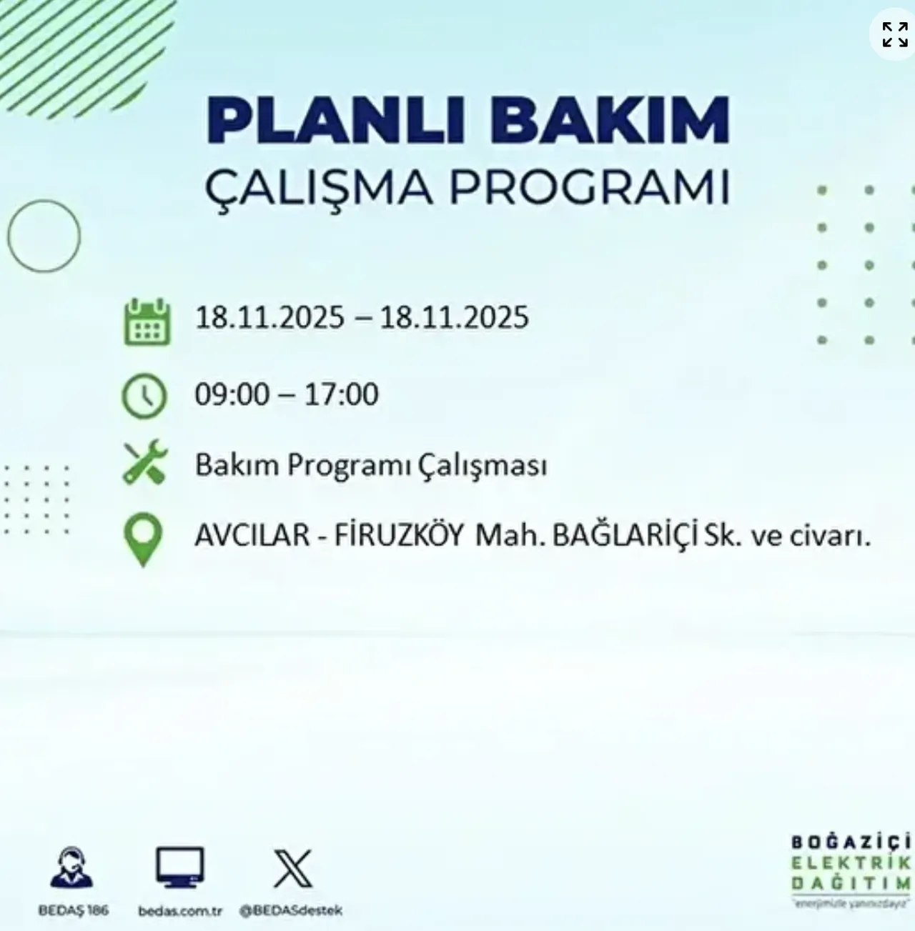 BEDAŞ’tan kritik uyarı: İstanbulda elektrikler ne zaman gelecek, saat kaçta? 18 Kasım elektrik kesintisi