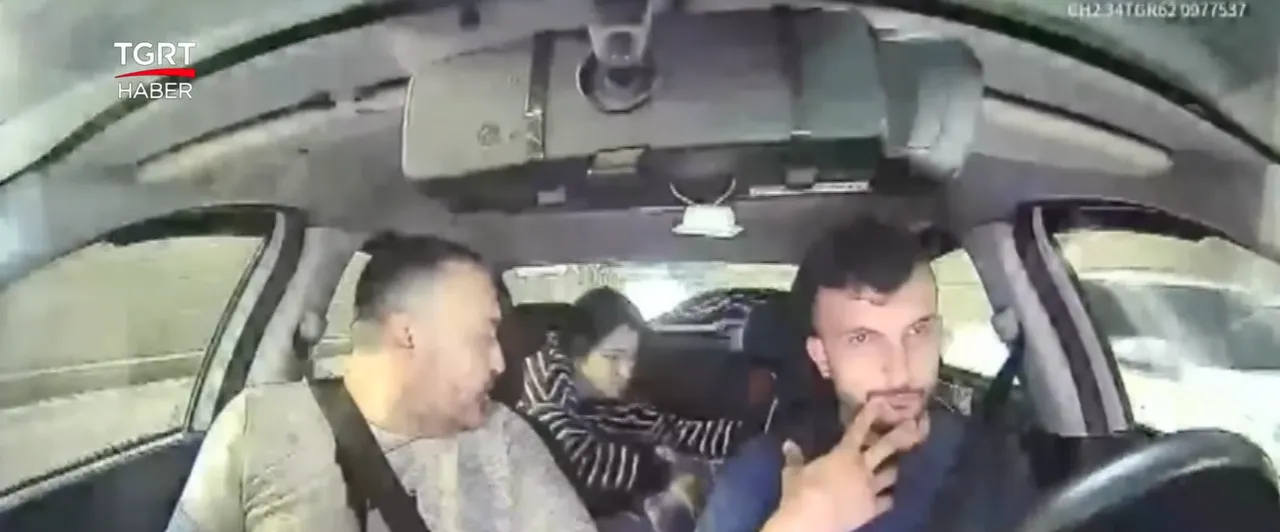 Böcek ailesinin taksideki görüntüleri