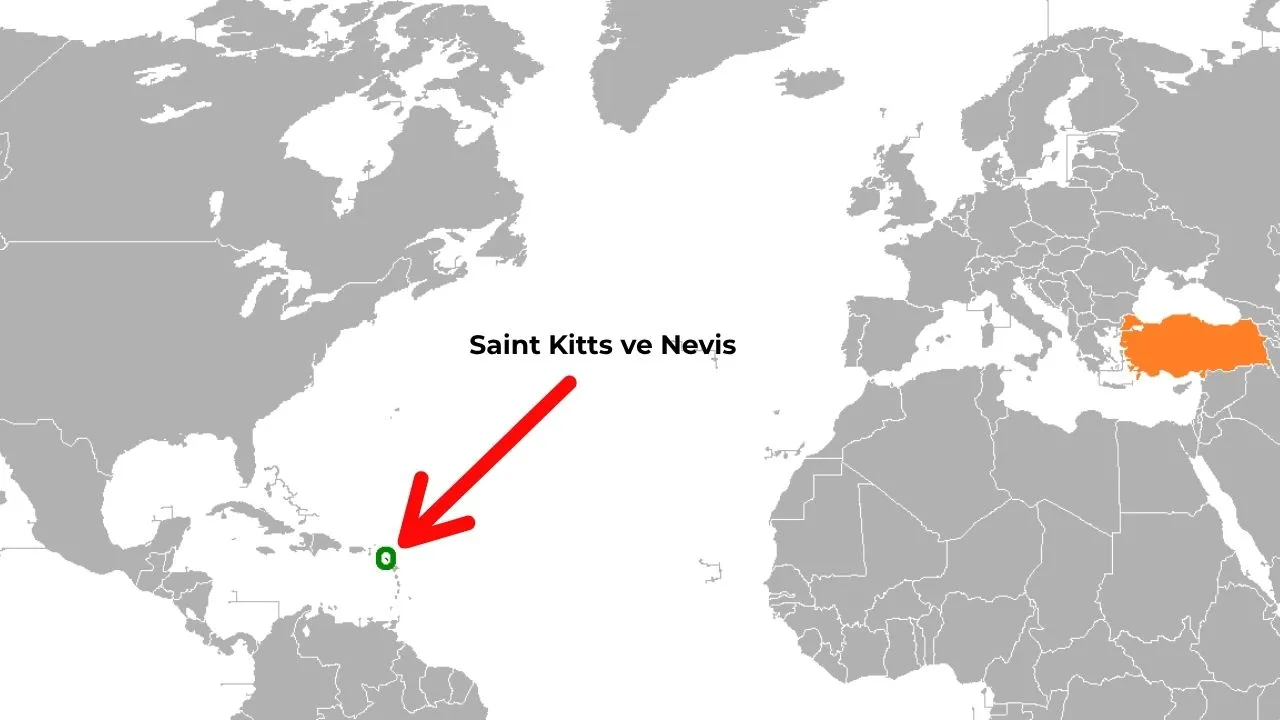 Saint Kitts ve Nevis Dünya haritasındaki konumu
