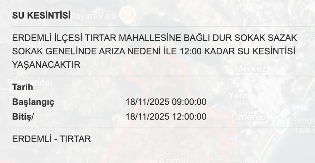 Son dakika! Mersin su kesintisi ne zaman giderilecek? 18 Kasım MESKİ duyurdu