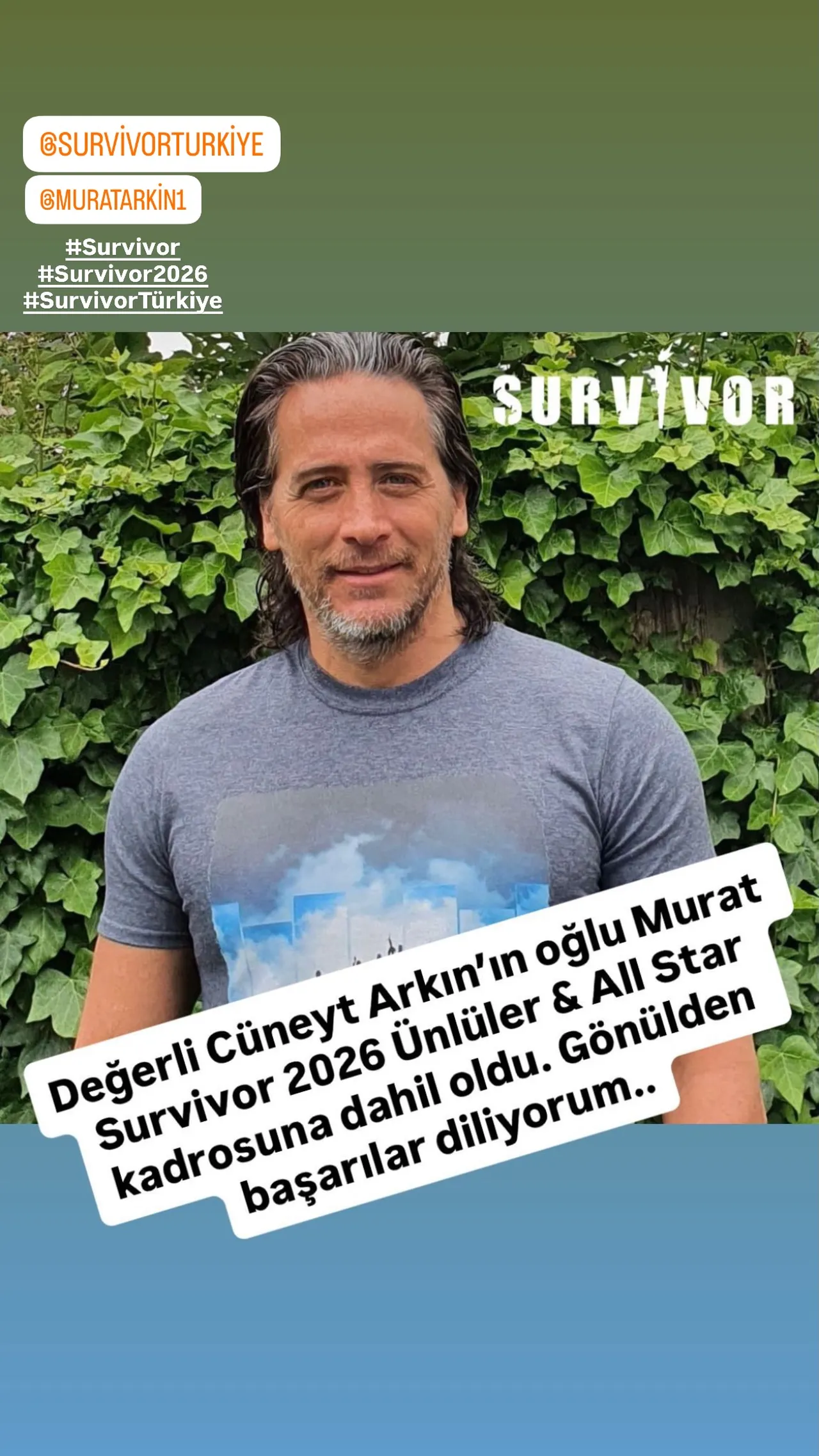 Acun Ilıcalı, Murat Arkın'ın Survivor 2026'da yarışacağını duyurdu.