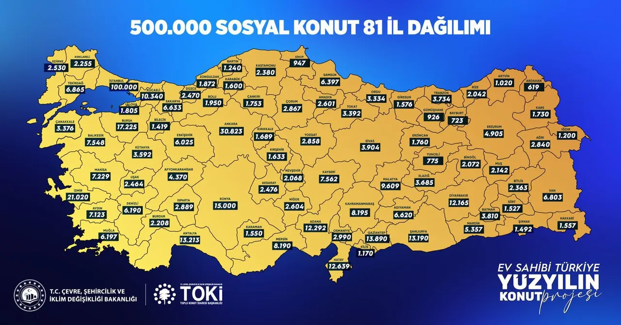500 bin sosyal konut hangi ilçelerde yapılıyor? 81 ilin ilçe detayları açıklandı