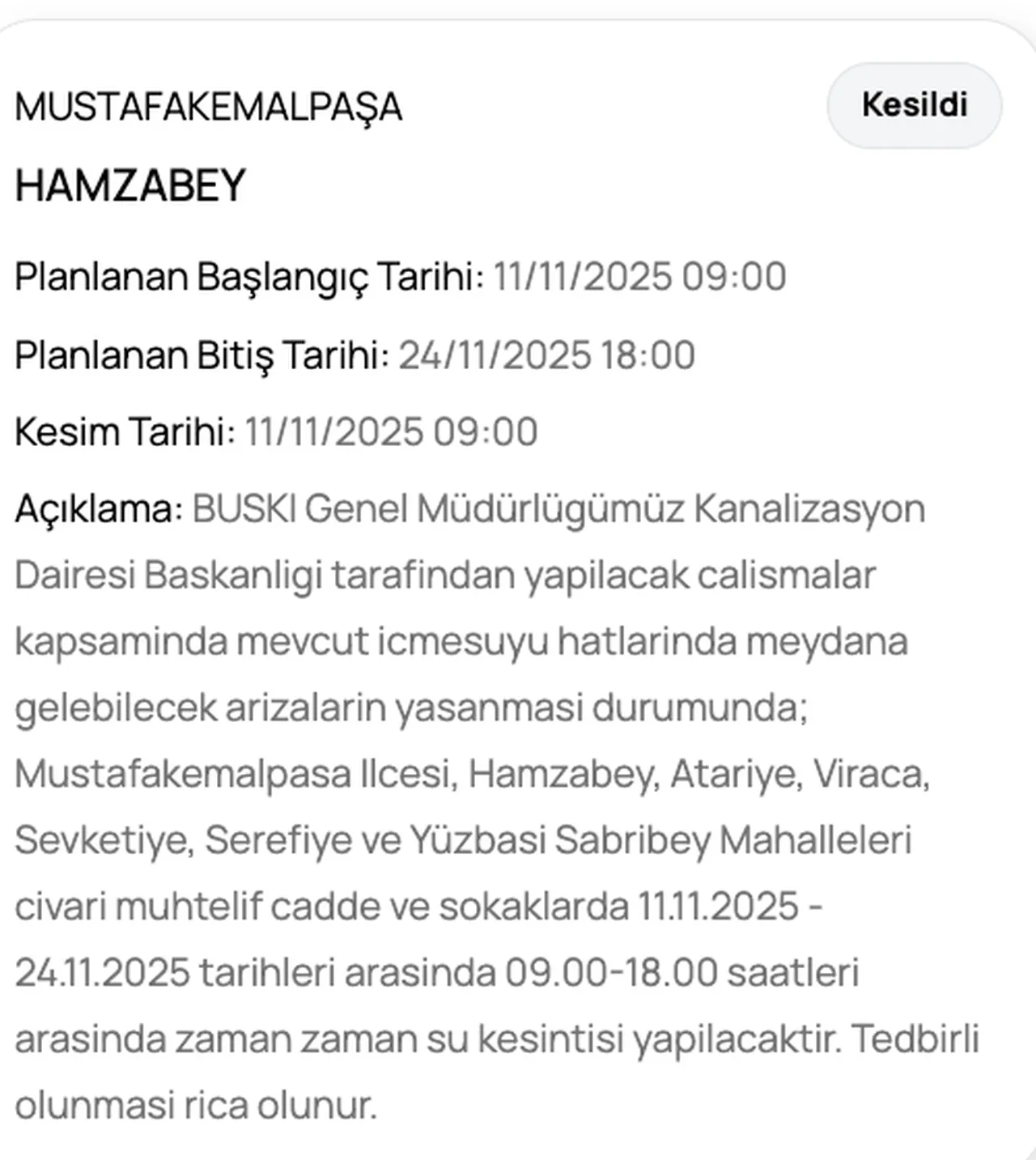 BUSKİ su kesintisi 20 Kasım! Bursada sular saat kaçta gelecek? İşlte güncel liste...