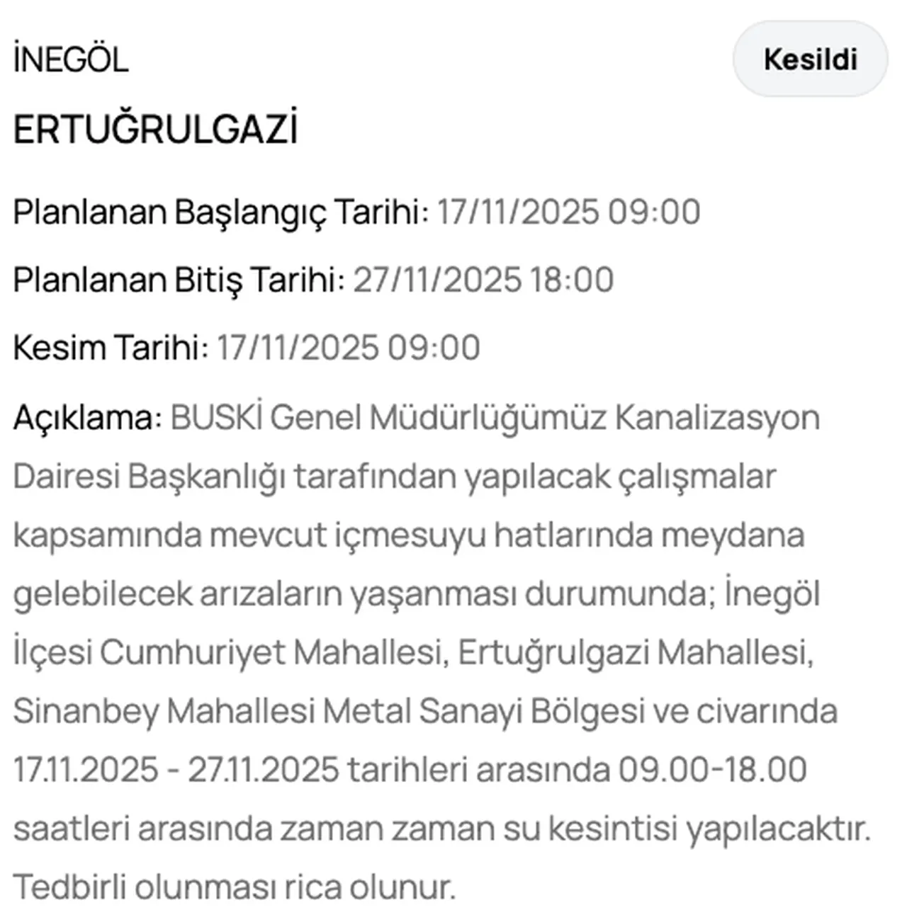 BUSKİ su kesintisi 20 Kasım! Bursada sular saat kaçta gelecek? İşlte güncel liste...
