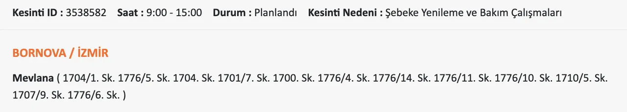 Gediz Elektrik kesintisi sorgulama! 20 Kasım Perşembe İzmirde elektrikler ne zaman gelecek?