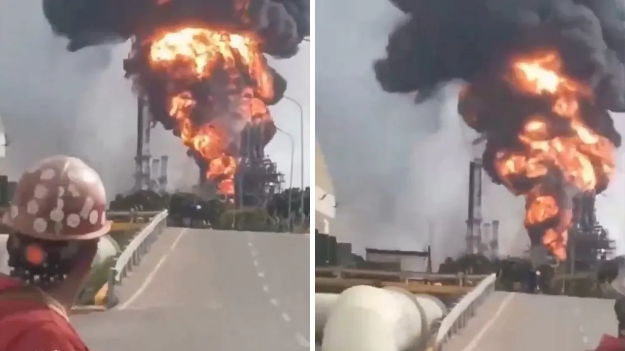 Venezuela'da petrol tesisinde korkunç patlama! Alevler gökyüzüne yükseldi