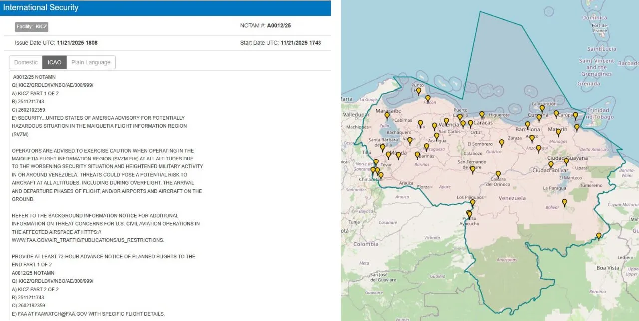 ABDden Karayiplerde hava sahası uyarısı!  Potansiyel tehlikeli durum