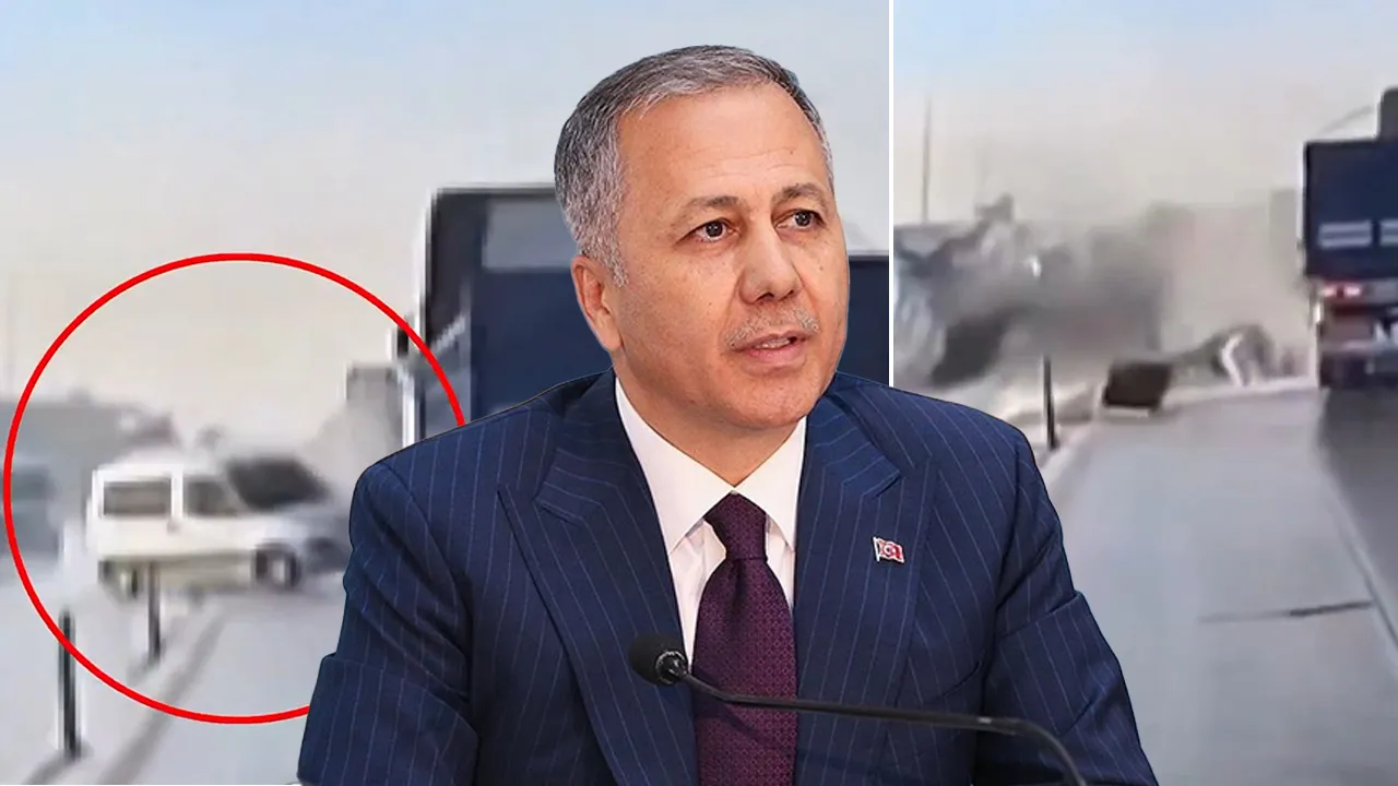 Bakan Yerlikaya görüntüleri paylaştı: Karatay’daki aşırı hız faciası kamerada