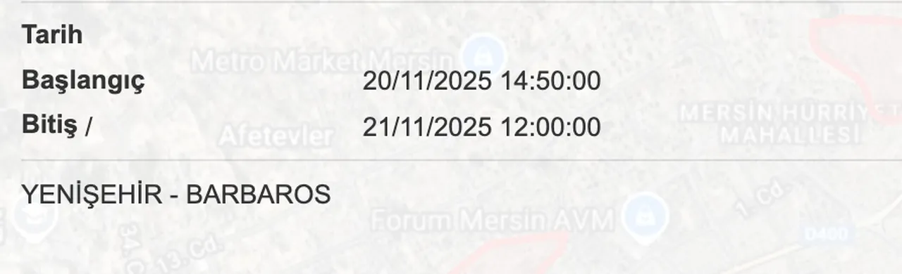 Son dakika: Mersinde sular ne zaman gelecek? 21 Kasım MESKİ su kesintisi bitiş saatleri!