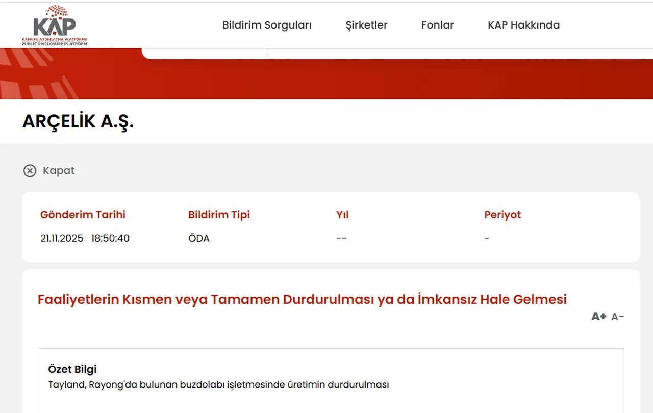 Beyaz eşya devi Tayland'daki fabrikasını kapatıyor! Arçelik personele 3 milyon dolar ödeyecek