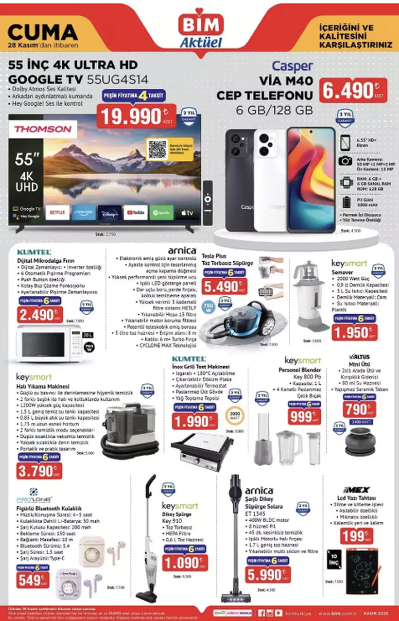 BİM 28 Kasım Cuma aktüel kataloğu: Cuma indirimlerinde hangi ürünler var?