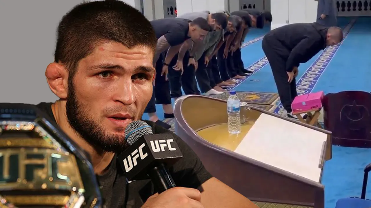 Efsane sporcu Khabib Nurmagomedov, cemaate namaz kıldırdı