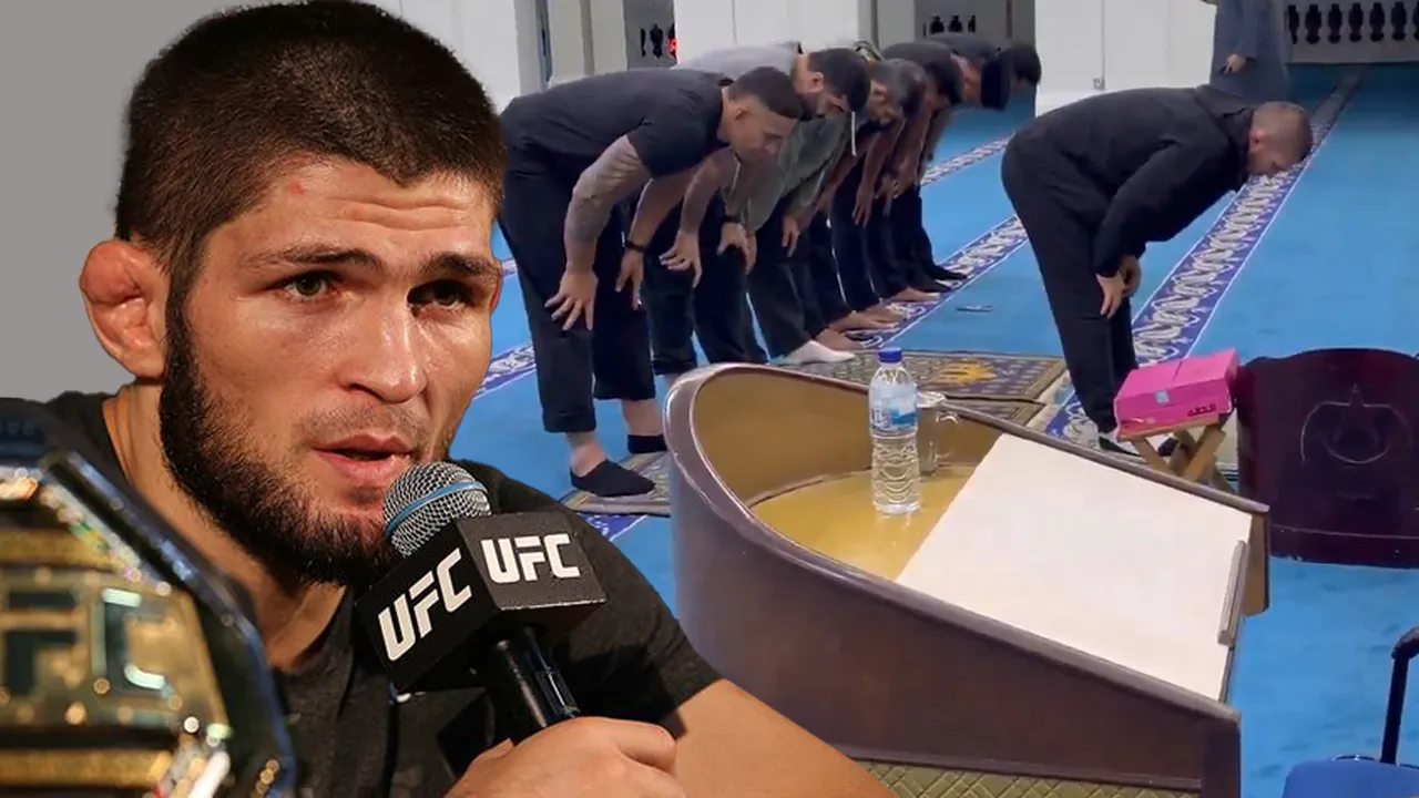 Efsane sporcu Khabib Nurmagomedov, cemaate namaz kıldırdı