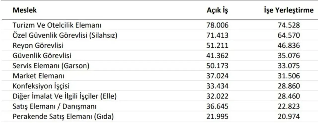 İşte an çok işçi aranan meslekler! Zirvede turizm var