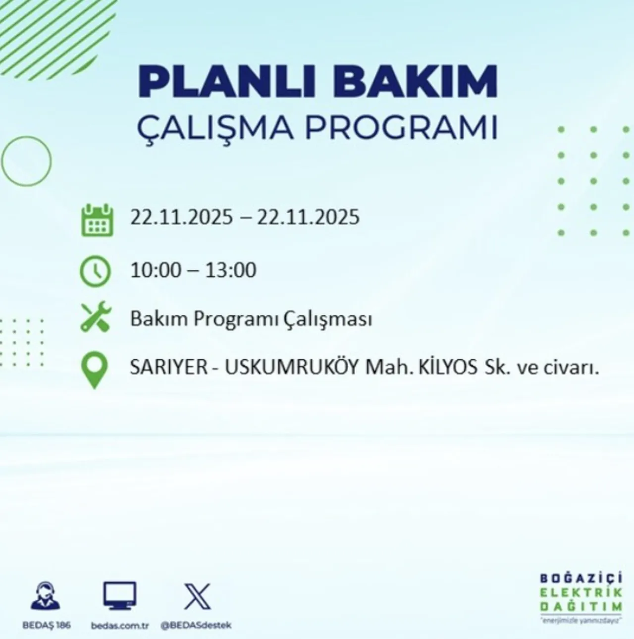 Son dakika İstanbul elektrik kesintisi! 22 Kasım Cumartesi İstanbulda elektrikler ne zaman gelecek?