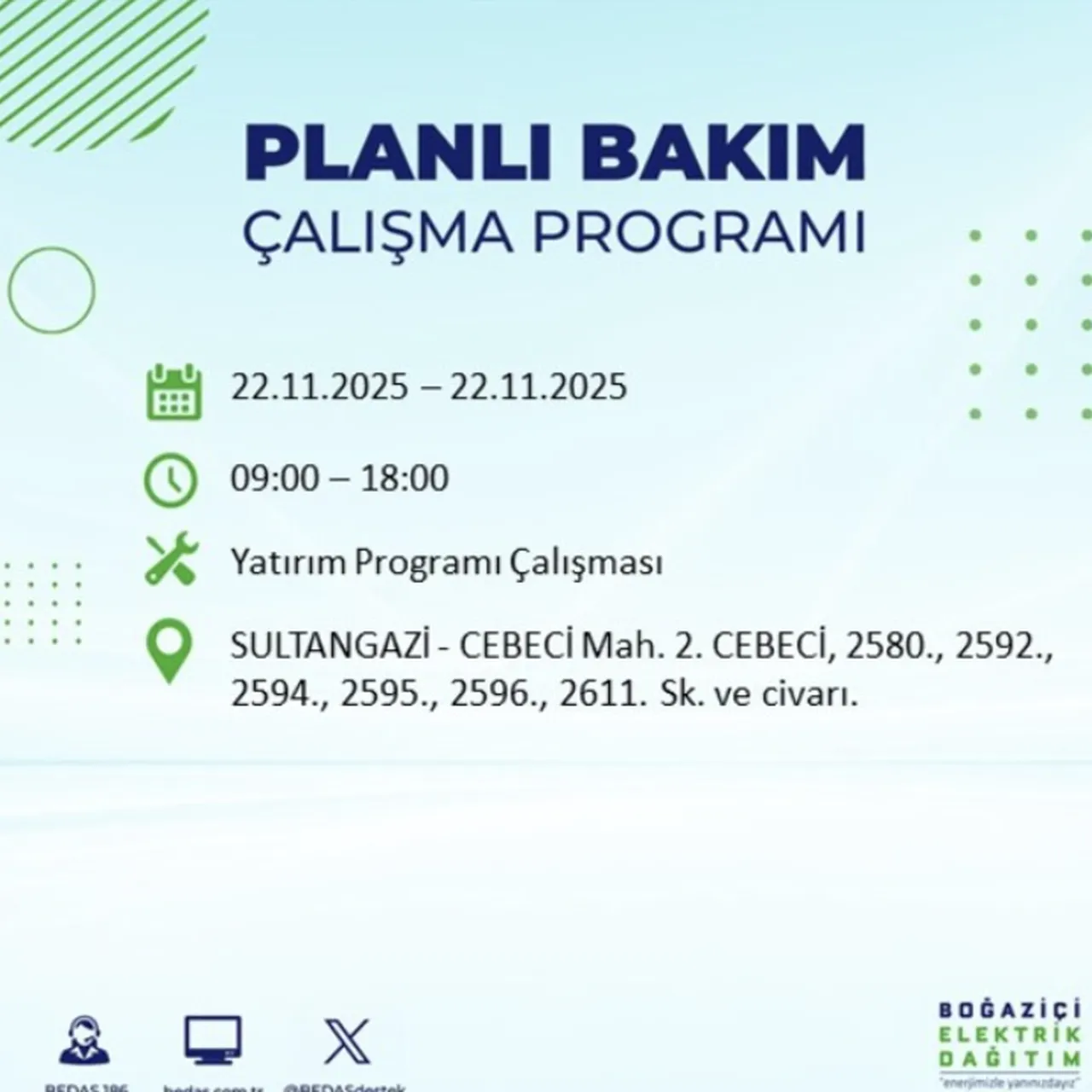 Son dakika İstanbul elektrik kesintisi! 22 Kasım Cumartesi İstanbulda elektrikler ne zaman gelecek?