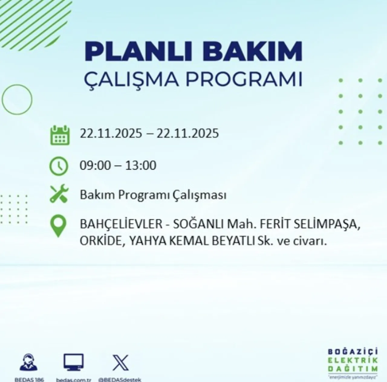 Son dakika İstanbul elektrik kesintisi! 22 Kasım Cumartesi İstanbulda elektrikler ne zaman gelecek?