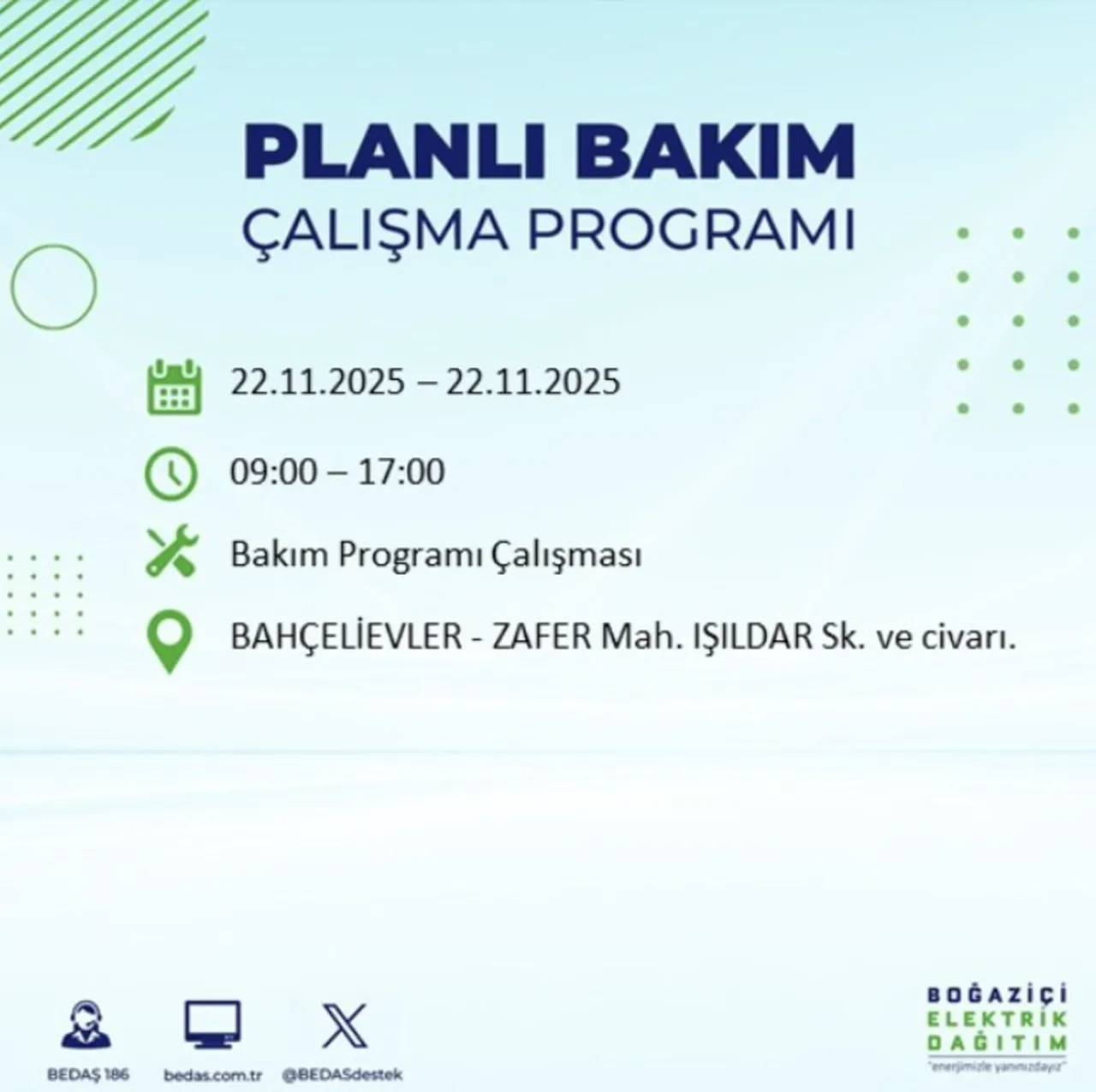Son dakika İstanbul elektrik kesintisi! 22 Kasım Cumartesi İstanbulda elektrikler ne zaman gelecek?