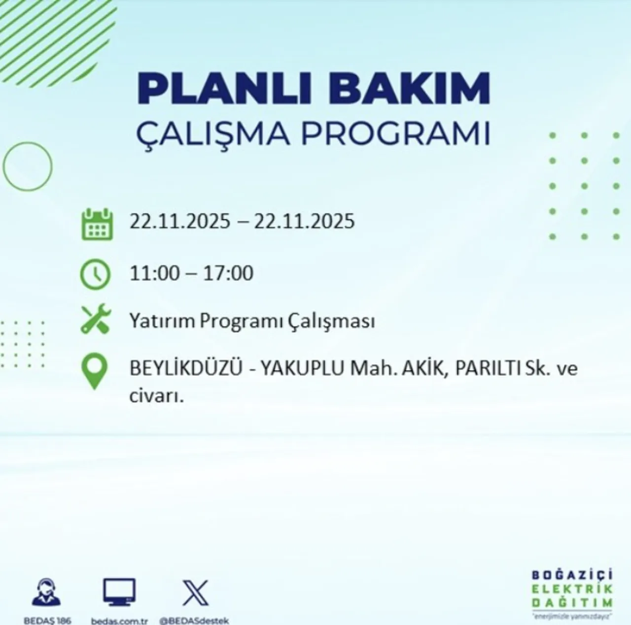 Son dakika İstanbul elektrik kesintisi! 22 Kasım Cumartesi İstanbulda elektrikler ne zaman gelecek?