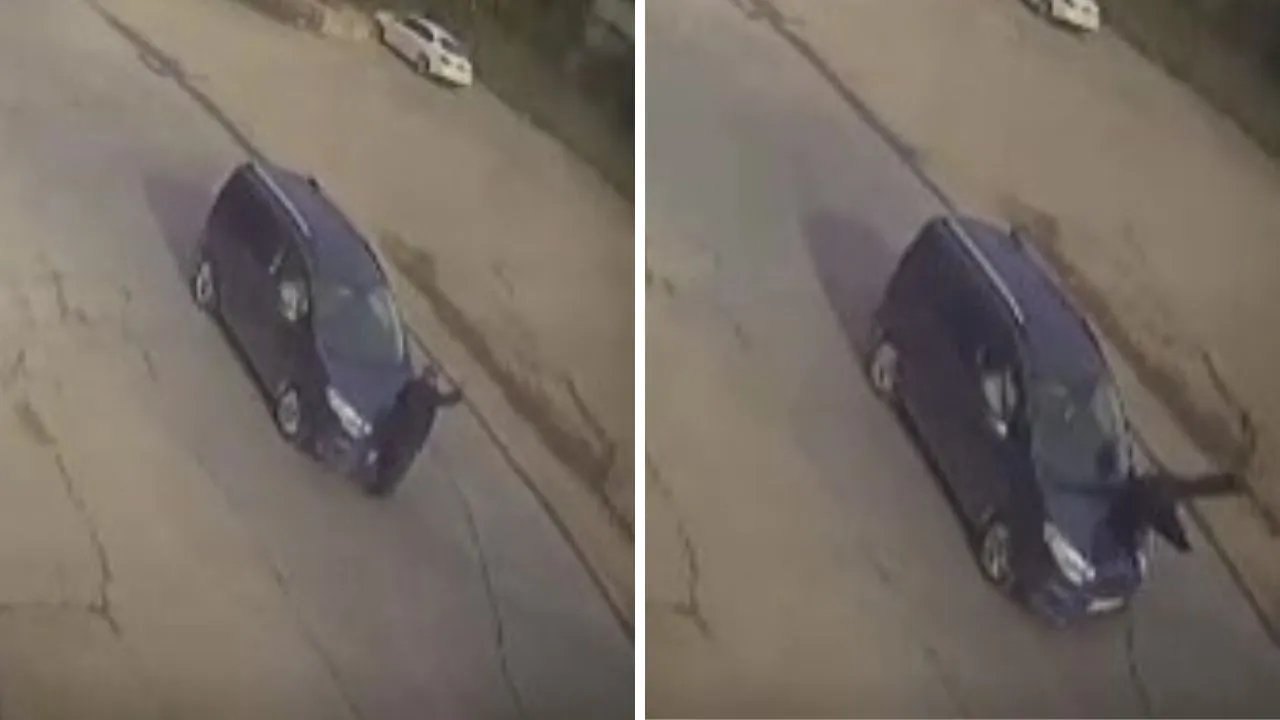 Yolun karşısına geçmek isteyen adama araba çarptı! Metrelerce savruldu