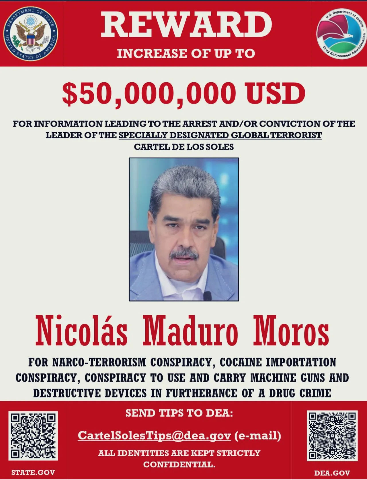 Maduro ABD tarafından resmen terör örgütü lideri ilan edildi