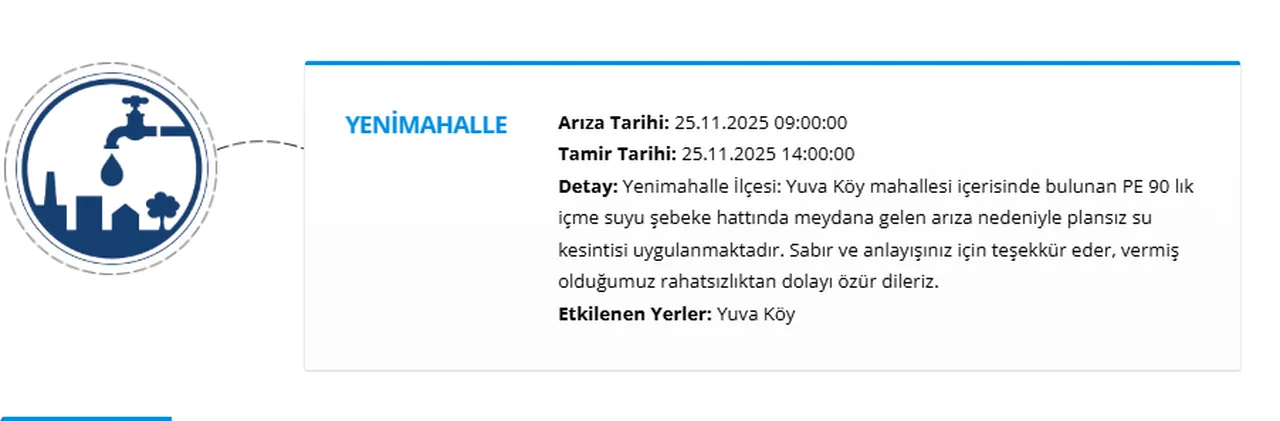 ASKİ Ankara su kesintisi! 25 Kasım Ankara'da sular ne zaman gelecek?