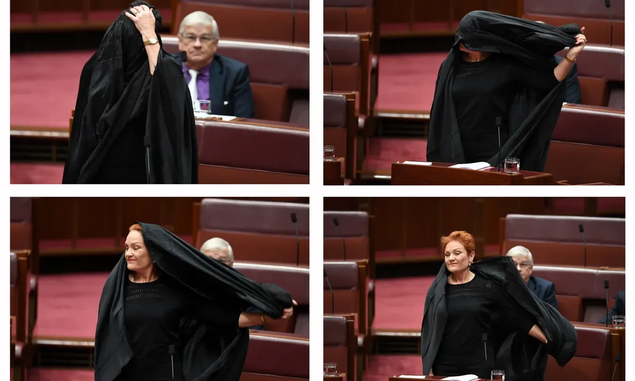 Avustralyalı Senatör Pauline Hanson, parlamentoda burka giyerek yaptığı protestodan sonra yıl sonuna kadar oturumlardan men edildi.