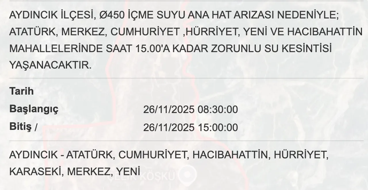 26 Kasım MESKİ su kesintisi programı: Son dakika Silifke, Tarsusta sular ne zaman gelecek?