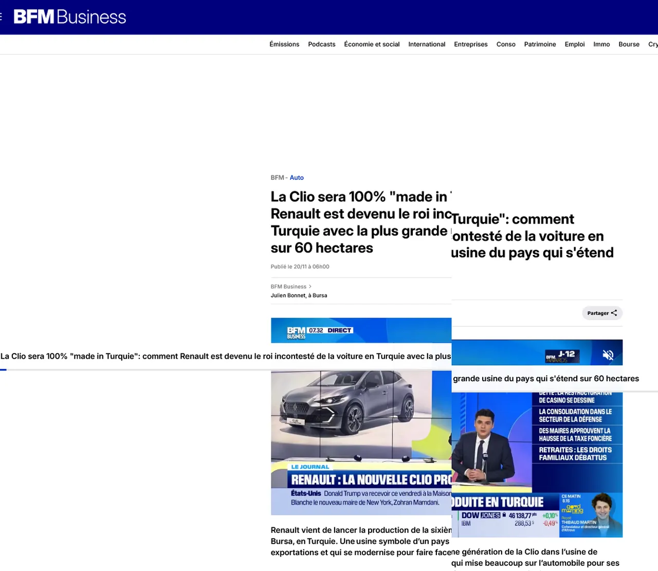Fransız BFMTV’nin özel haberine göre Renault, yeni Clio 6’nın üretimini tamamen Türkiye’ye kaydırarak Avrupa otomotiv dengesini değiştirdi. Kanal, Bursa’daki dev tesisin artık yalnızca bir fabrika değil, “Avrupa ile Asya arasında yüksek teknolojili bir üretim köprüsü” haline geldiğini yazdı