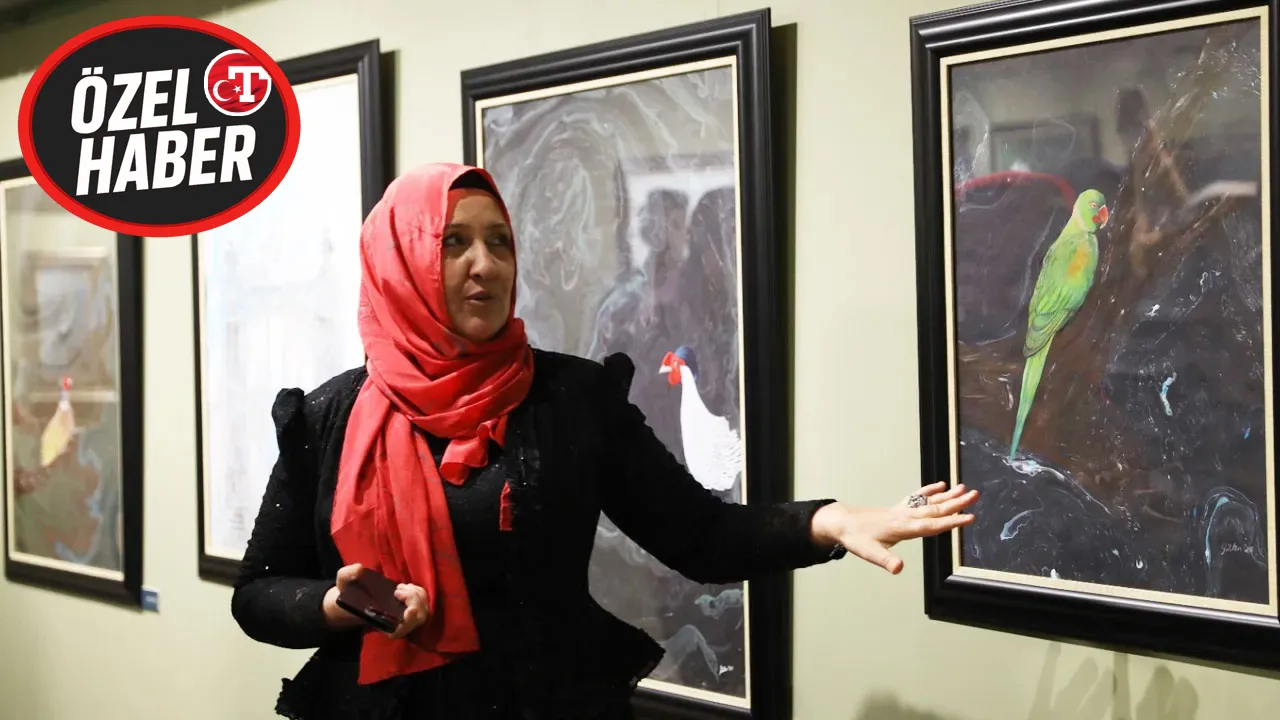 Usta sanatçı Dolmabahçe’deki kuşları gözleyip resmetti