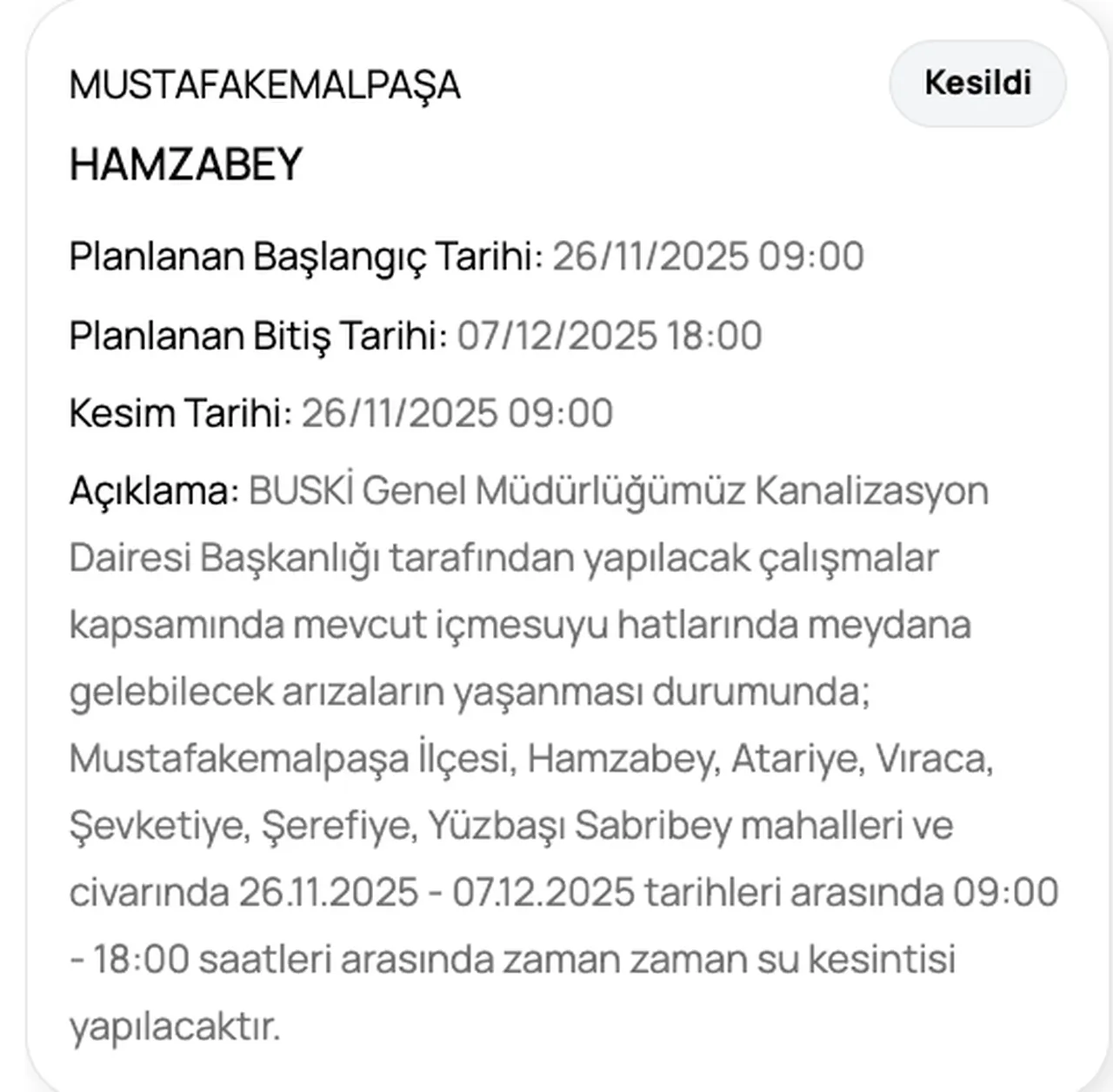 Son dakika Bursa su kesintisi! BUSKİ duyurdu, sular ne zaman gelecek, saat kaçta?