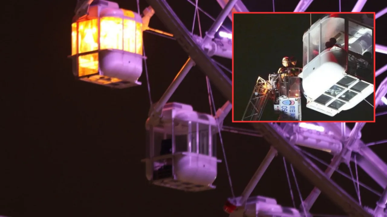 Yıldırım çarptı! 20 kişi havada asılı kaldı