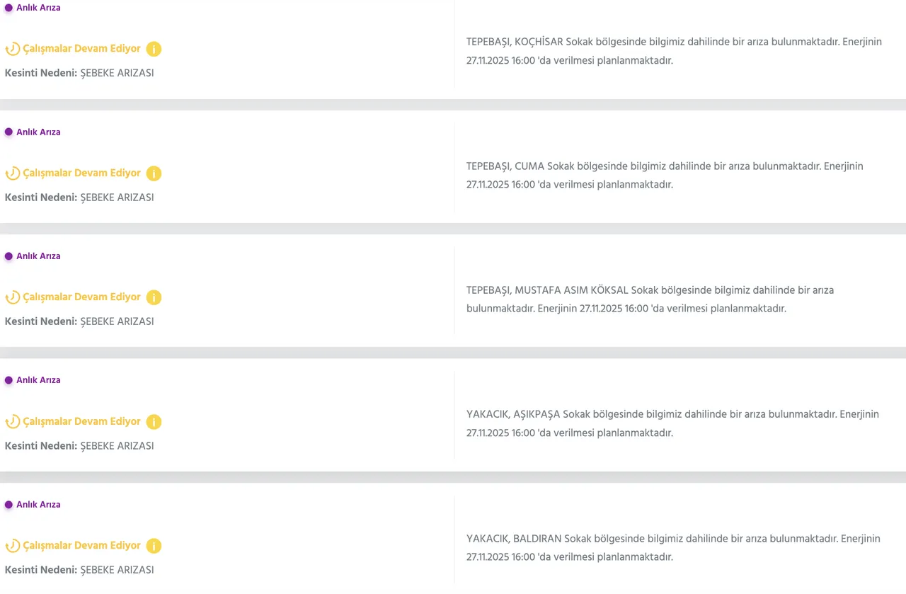 27 Kasım Keçiören elektrik kesintisi sorgulama! Başkent EDAŞ duyurdu, elektrikler ne zaman gelecek?