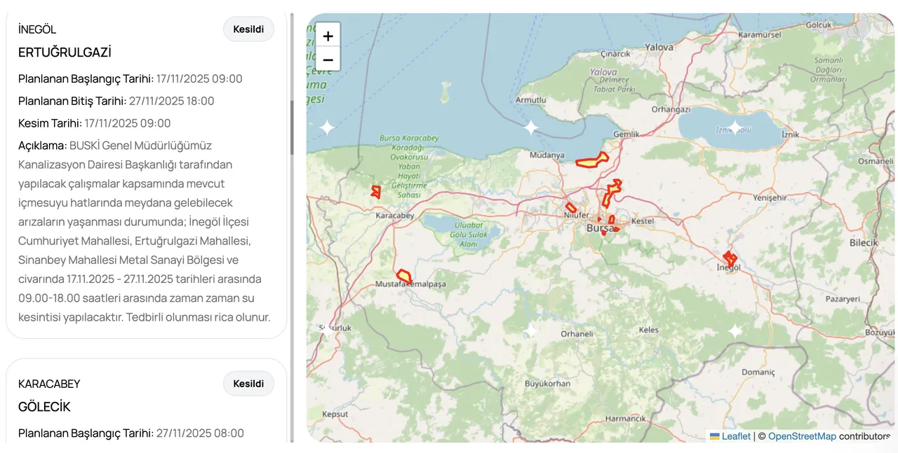 BUSKİ su kesintisi 27 Kasım! Bursada sular ne zaman gelecek?